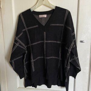 Philosophy Woman Republic Clothing Black Plaid Grid Sweater 3X Preppy Essential